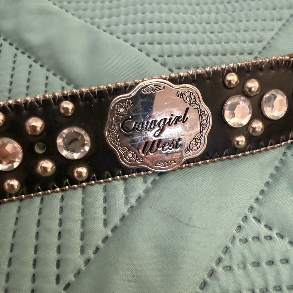 Cowgirl West Black and Silver Embellished Belt